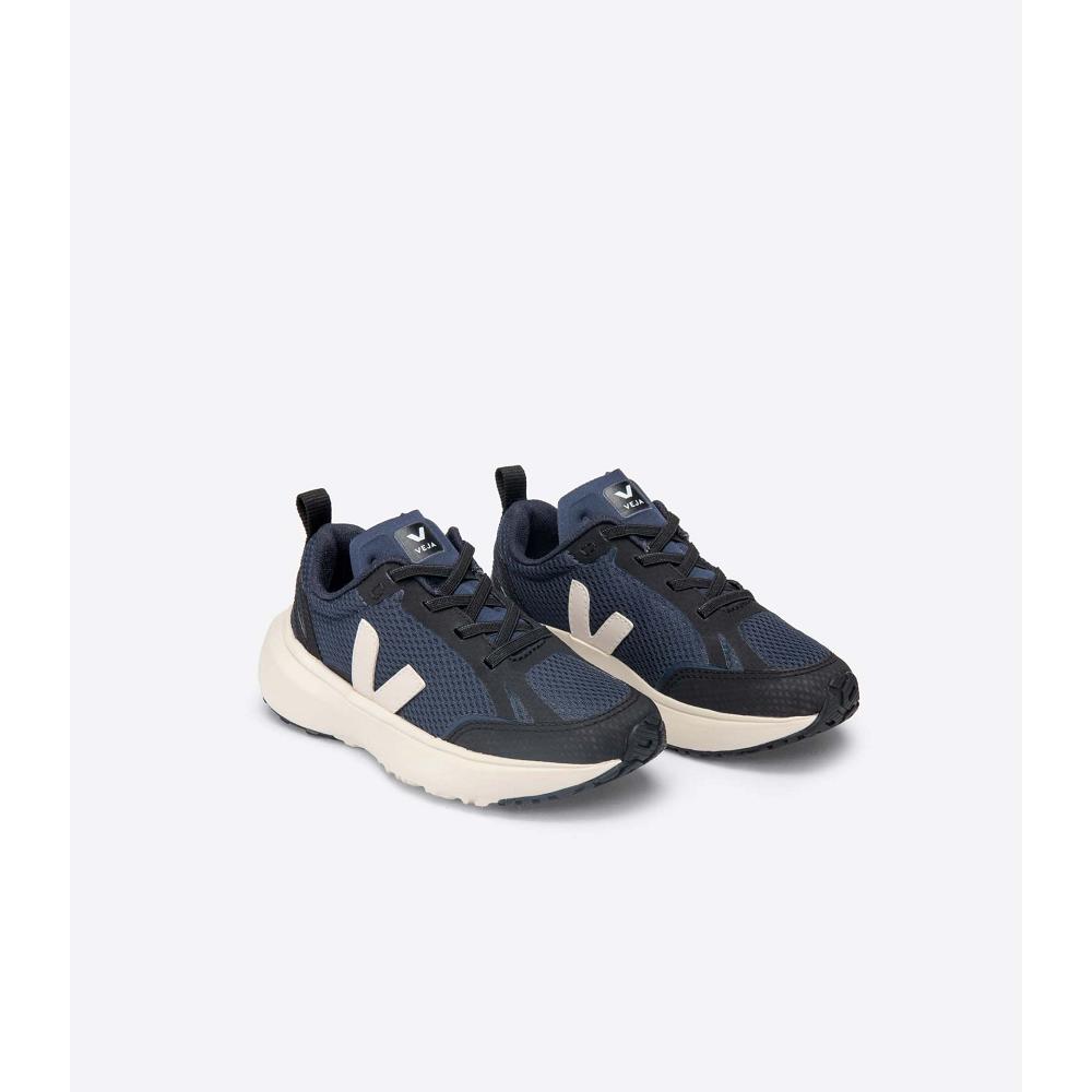 Veja CANARY ELASTIC LACE Kids' Running Shoes Navy | NZ 711RVD